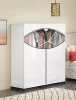 white Extra Wide Portable Clothes Closet Polyester Wardrobe with pvc window