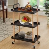 Wholesale 3-tier Rolling Trolley Basket Adjustable Modern Plastic Shelf Rack Kitchen Furniture Storage Cart