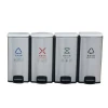 Wholesale 4 Colorful Compartment Recycle Dust Bin Stainless Steel Pedal Trash Can