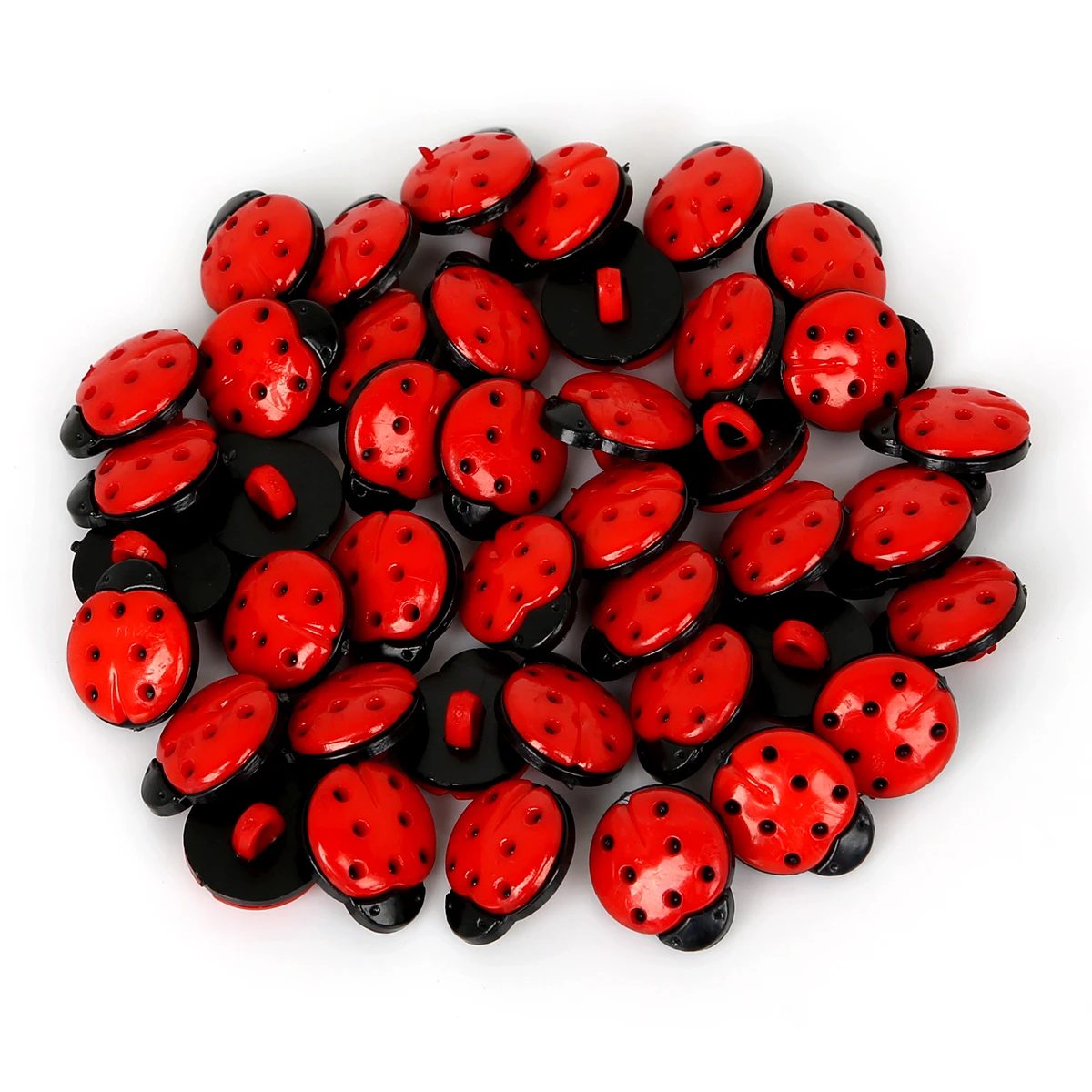 Wholesale 50Pcs 13x15mm Mix Color/Red Ladybug Plastic Sewing Buttons DIY Kid&#x27;s Appliques/Craft/Sewing Accessories