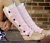 Wholesale buttons lace leg warmers knitting leg warmers for kids