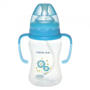 Wholesale Customized Logo Newborn Baby Milk Bottle PP Silicone Wide Neck Feeding Baby Bottle