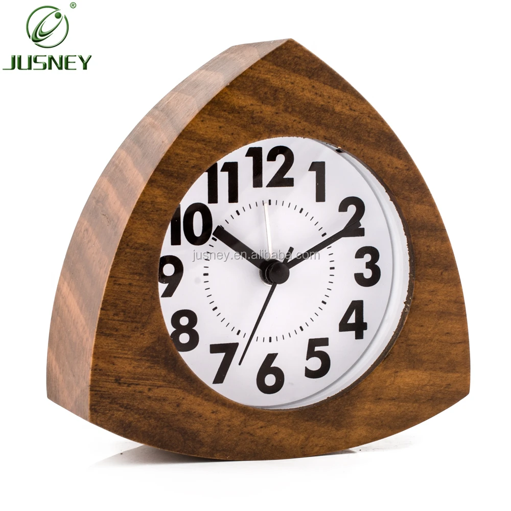 Wholesale Handmade Snooze Digital Wooden Bedroom Nightlight Battery Table Alarm Clock Home Decorative Office Desk Clock