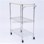 Wholesale high quality cheap chrome plated wire shelving, wire shelf, wire display racks with NSF approved and casters