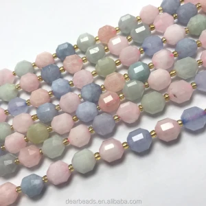 Wholesale High Quality Natural Faceted Gemstone Beads, Faceted Morganite Beads 10mm 12mm