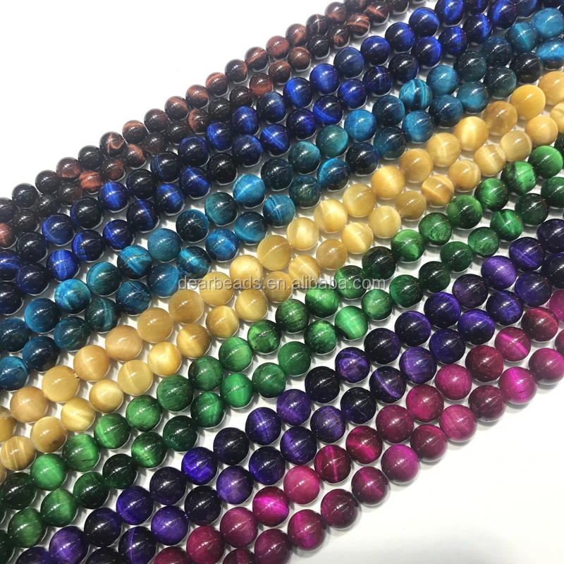 Wholesale Jade Tiger Eye Amethyst Tourmaline Lava Agate Beads Crystal Natural Gemstone Stone Beads for Jewelry Making 4-12mm