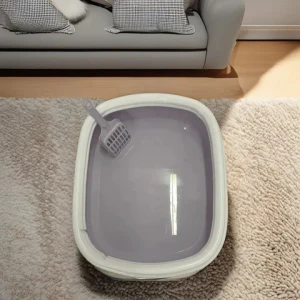 Wholesale Medium Cat Litter Box Colorful and Reusable Plastic Semi-Closed Bedpan for New Cats and Owners