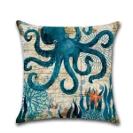 Wholesale pillow cover linen woven design custom digital printed cushion cover