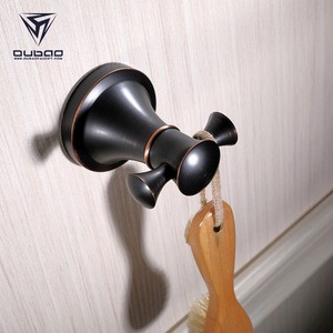 Wholesale Price Wall Mounted Home Hotel Bathroom Robe Hook Copper Double Robe Hook