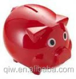 wholesale red cute plastic piggy bank