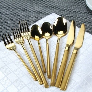 Wholesale restaurant cutlery, gold cutlery sets, stainless steel flatware for wedding