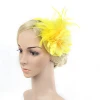 Wholesale Yellow Flower Fascinators With Feather Wedding hair accessories