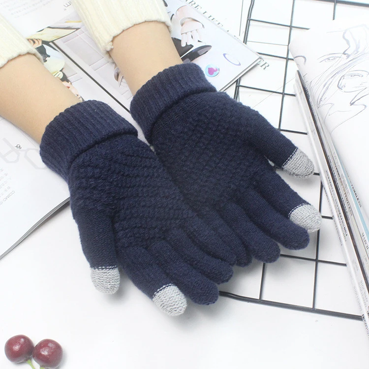 Winter Magic Gloves Touch Screen Women Men Warm Stretch Knitted Wool Mittens acrylic Gloves