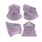 Winter new double layer neckwarmer scarf fleece with sherpa lining neck gaiter fake fur neck warmer factory