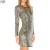 Import Women Glitter Long Sleeves Bodycon Short Pencil Club Dress from China