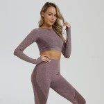 Womens Yoga Gym Crop Top Compression Workout Athletic Long Sleeve Shirt