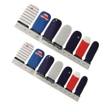 Yes Pre Designed and Finger Application glitter sliver powder false nails sticker decals