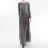 Yibaoli Manufacturer Well Made lace decoration two layers chiffon islamic clothing abaya muslim dress 2021
