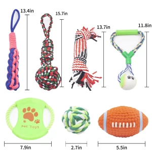 Dog Rope Chew Tug Toys, Fun Indoors Outdoors Toys for Small and Medium Dogs Puppy Training Playing Teething Cleaning