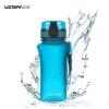 UZSPACE Latest 350ml Drinking Bottle Frosted Plastic Water Bottles with Special Mention Rope Promotional Gifts