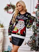 Women's Ugly Christmas Sweater Animal Pattern Xmas Pullover Knitted Jumper