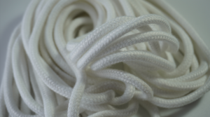 Solid Color Polyester Cord Copper Bead Caps Decorative Cap Rope for Sweater Sports Pants Waist Rope Belt-white