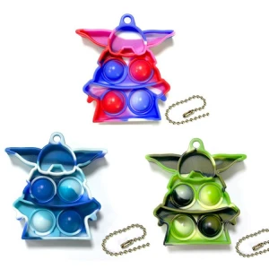 Tie-dye Fidget Toys Push Bubble Gadgets Anti Anxiety Stress Relief Toys Baby Yoda Stress Relief Toys