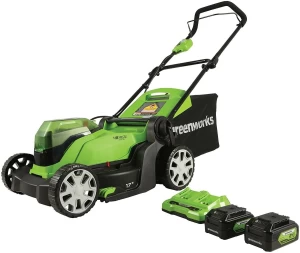 For sale greenworks 48V Cordless Lawn Mower 17 inch Deck with (2)x4Ah Battery & Charger