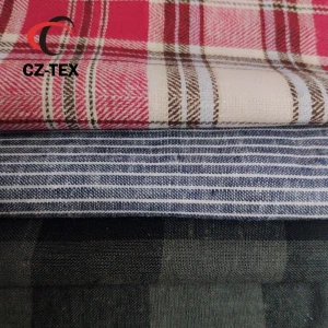 Spring woven 55% linen 45% cotton fabric with different style for clothing shirts