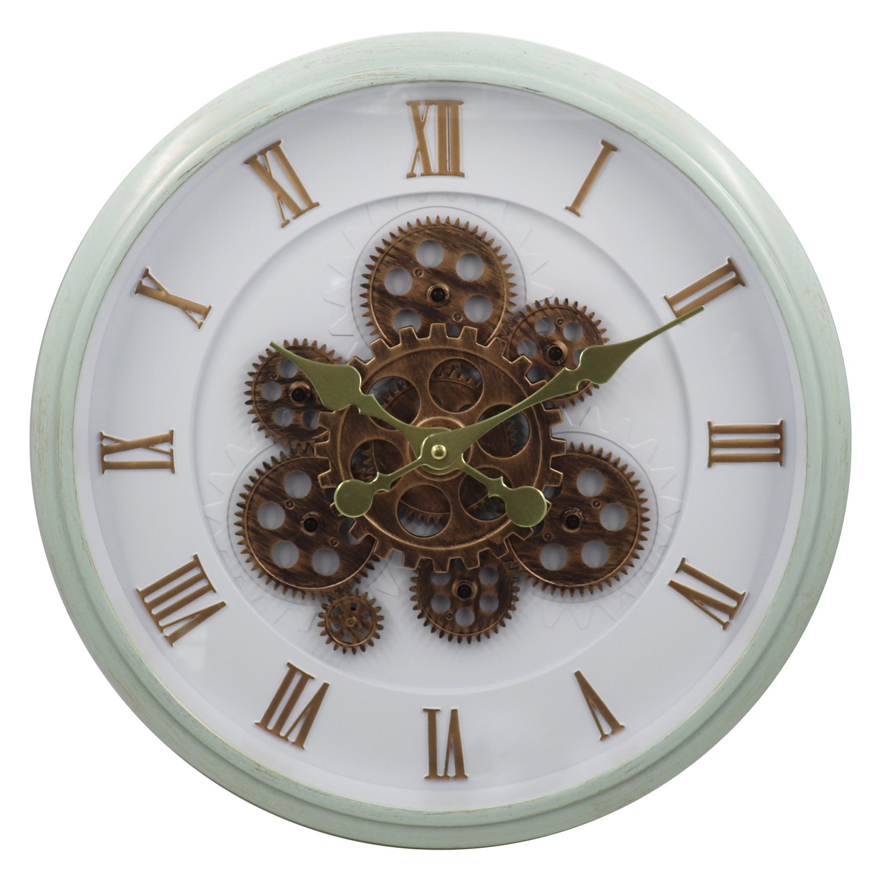 Buy Moving Gears 16 Inch ,industrial Wall Clock For Living Room from ...