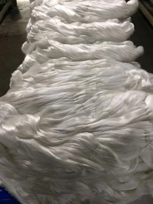 100% polyester filament embroidery thread in hank raw white