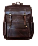 Leather Laptop And Travel Backpack