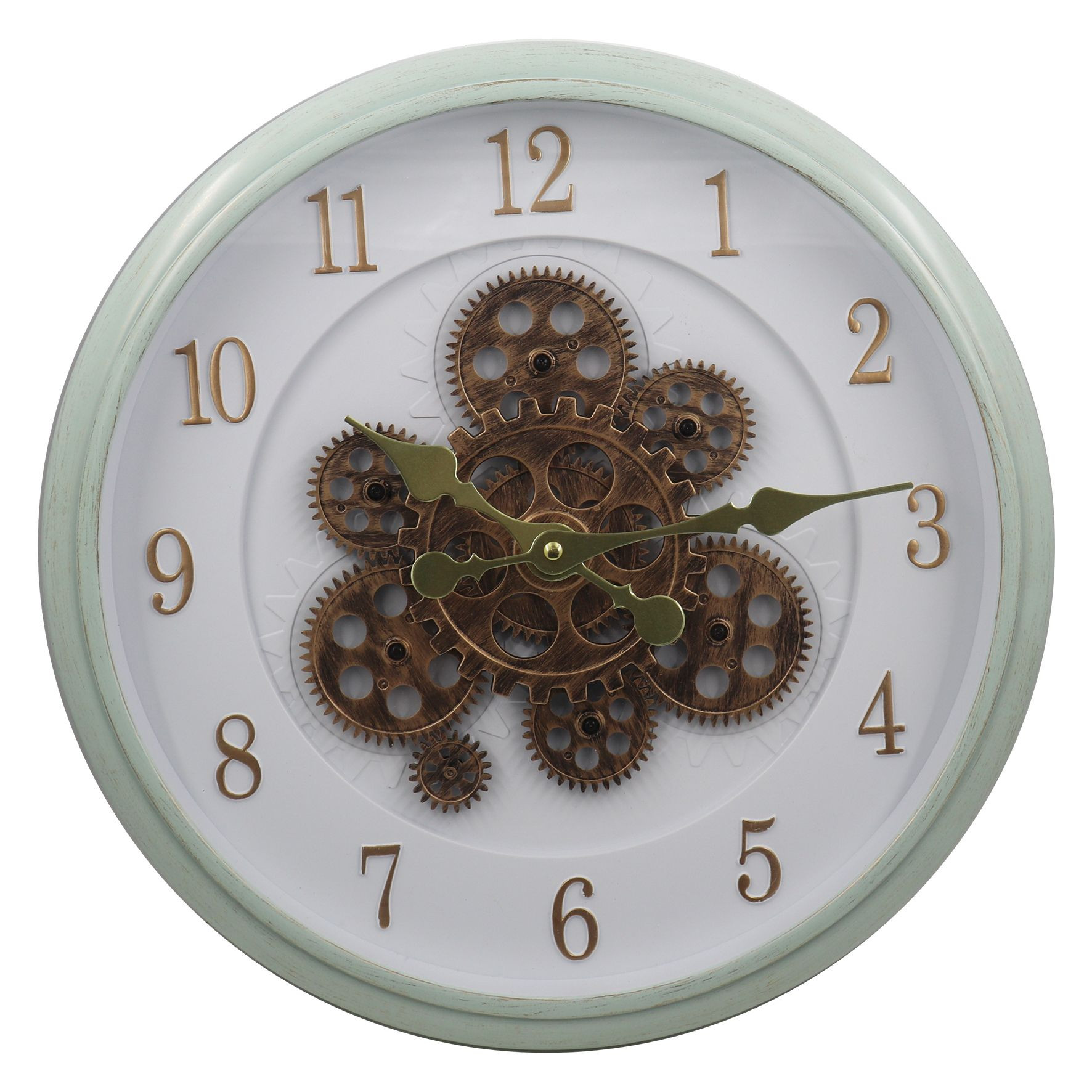Buy Moving Gears 16 Inch ,industrial Wall Clock For Living Room from ...