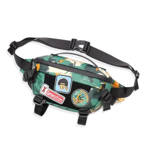 Tactical Functional Crossbody Sling Bag | Water-Repellent Polyester Fanny Pack with Customizable Velcro Panel