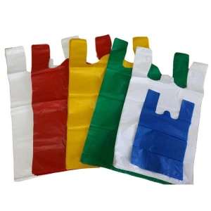 High Quality Disposable Grocery Bag Plain Plastic T Shirt Bag Polythene Plastic T-shirt Bags On Roll