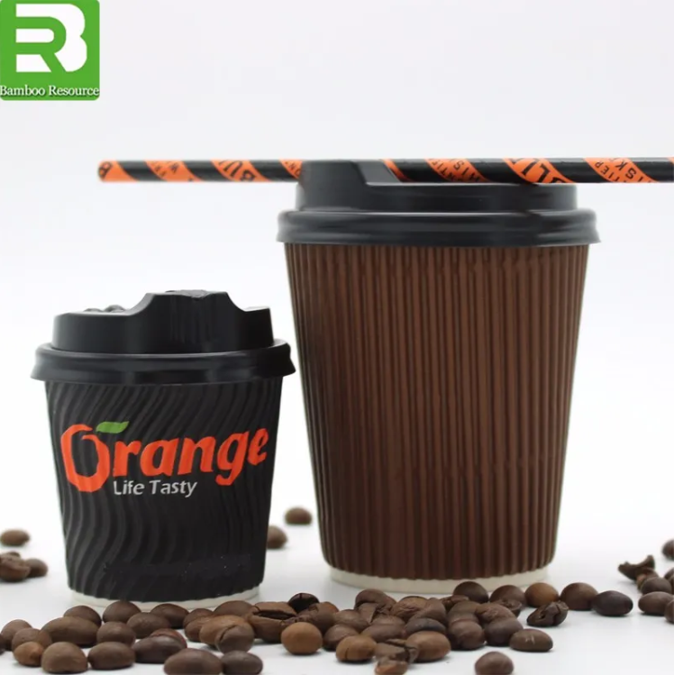 Buy Custom Printed Disposable Double Wall Ripple Paper Coffee Cups With ...