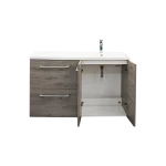 Grey oak cushioned slide MDF sealed edge bathroom cabinet