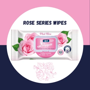 Purpia Pink Rose Wet Wipes