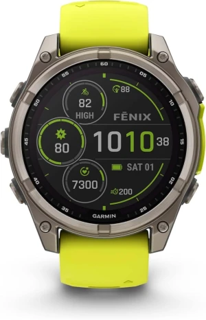 Used Garmin Fenix 8 47MM Solar Sapphire Multisport GPS Smartwatch Titanium