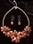 Import Carnelian Flower Choker Stone Necklace Earrings SET PN7 from Thailand