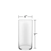 wholesale Set of 1- 4"x9" Cheap clear elegant cylinder glass vase for decor