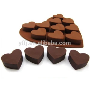 10 cavities heart shape silicone 3D chocolate mold  pastry baking molds