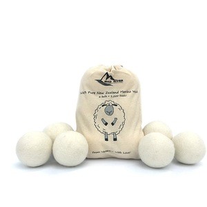 100% new Zealand Eco friendly organic wool dryer balls wool laundry balls cotton rope bag packing