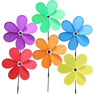 100% Weatherproof Nylon and Fiberglass Children&#39;s Toys Outdoor Camping Pinwheels Windmill  Wind Spinners