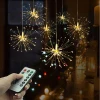 100/150/200 LEDs Bouquet Shape Micro Copper String Fireworks Lights Starburst Lamp for Christmas Diwali Holiday lighting