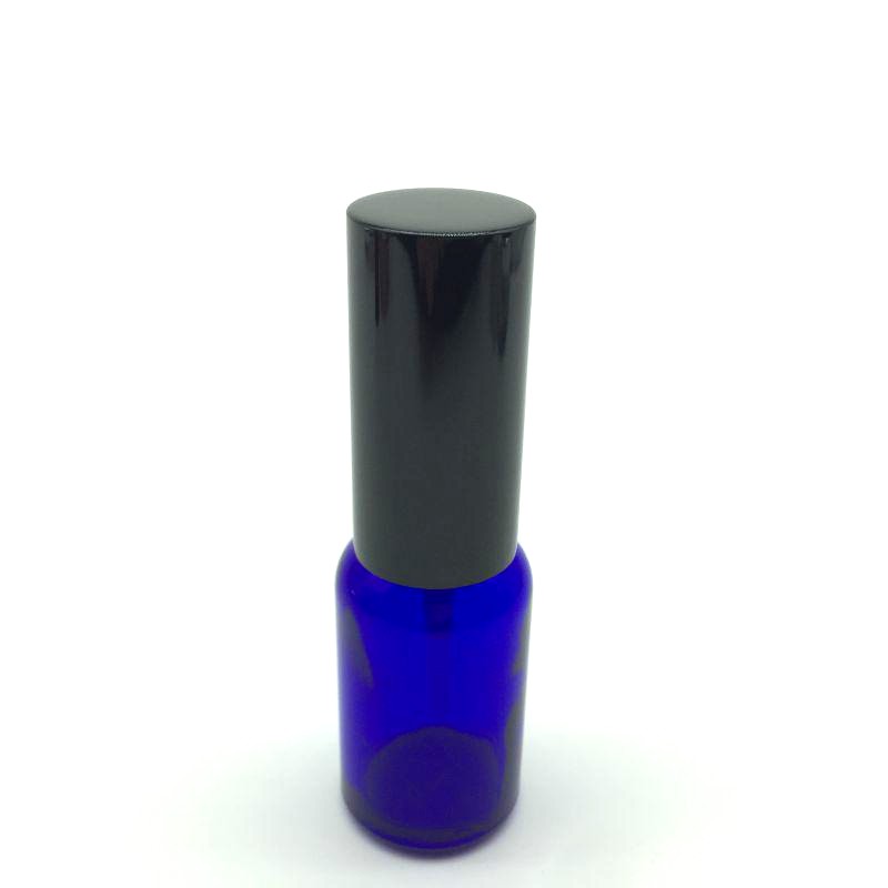 10ml cosmetic packaging essential oil  blue glass bottle with black spray