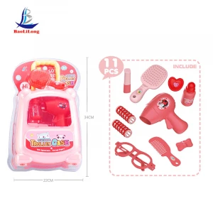 11PCS child make-up toy accessories girl toy for supermarket make up set makeup suitcase toy