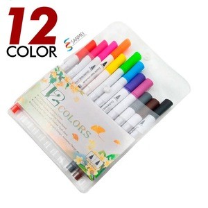 12pack dual tip fine liners watercolor kids paint brush pen with micro needle tip