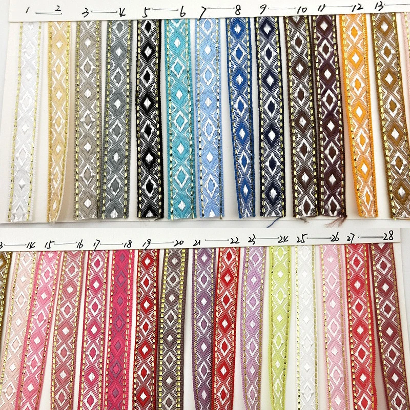 1.3cm antique national ribbon diamond plaid national festoon lace clothing diy accessories sewing decorative ribbon