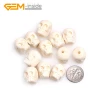 15x16mm White Yellow Cream Big Hole 1.2mm Hand Carved Bone 3D Skull Beads for Jewelry Making Bulk 12 Pcs